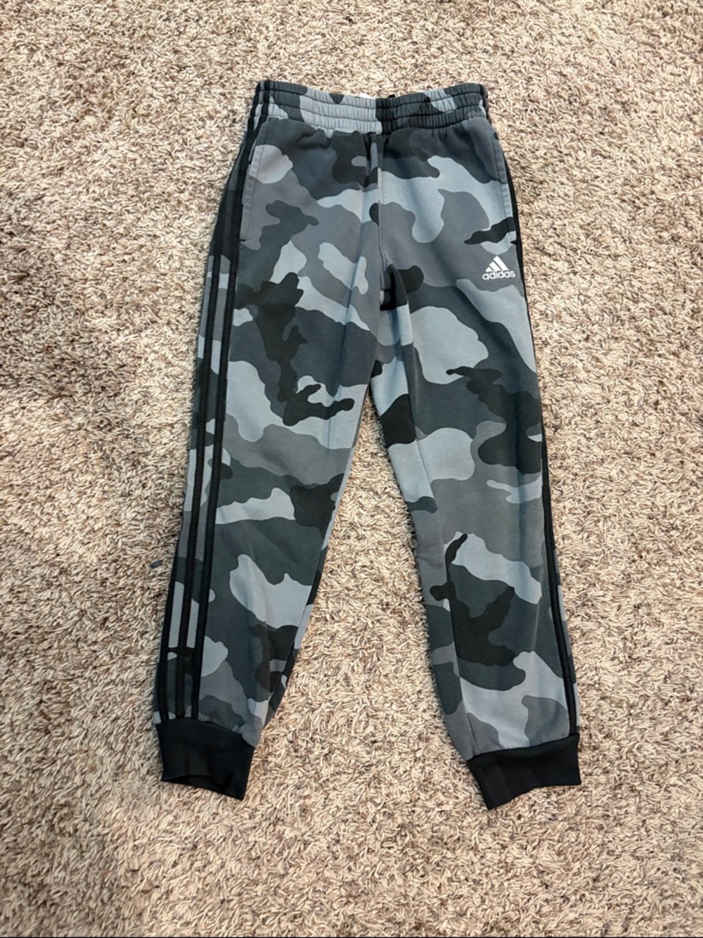 adidas Gray & Black Camo Jogger Sweatpants for Kids
